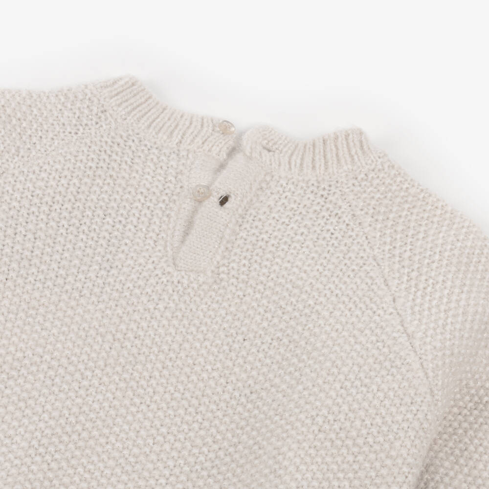 Mayoral-Girls Ivory Floral Knit Jumper | Childrensalon Outlet