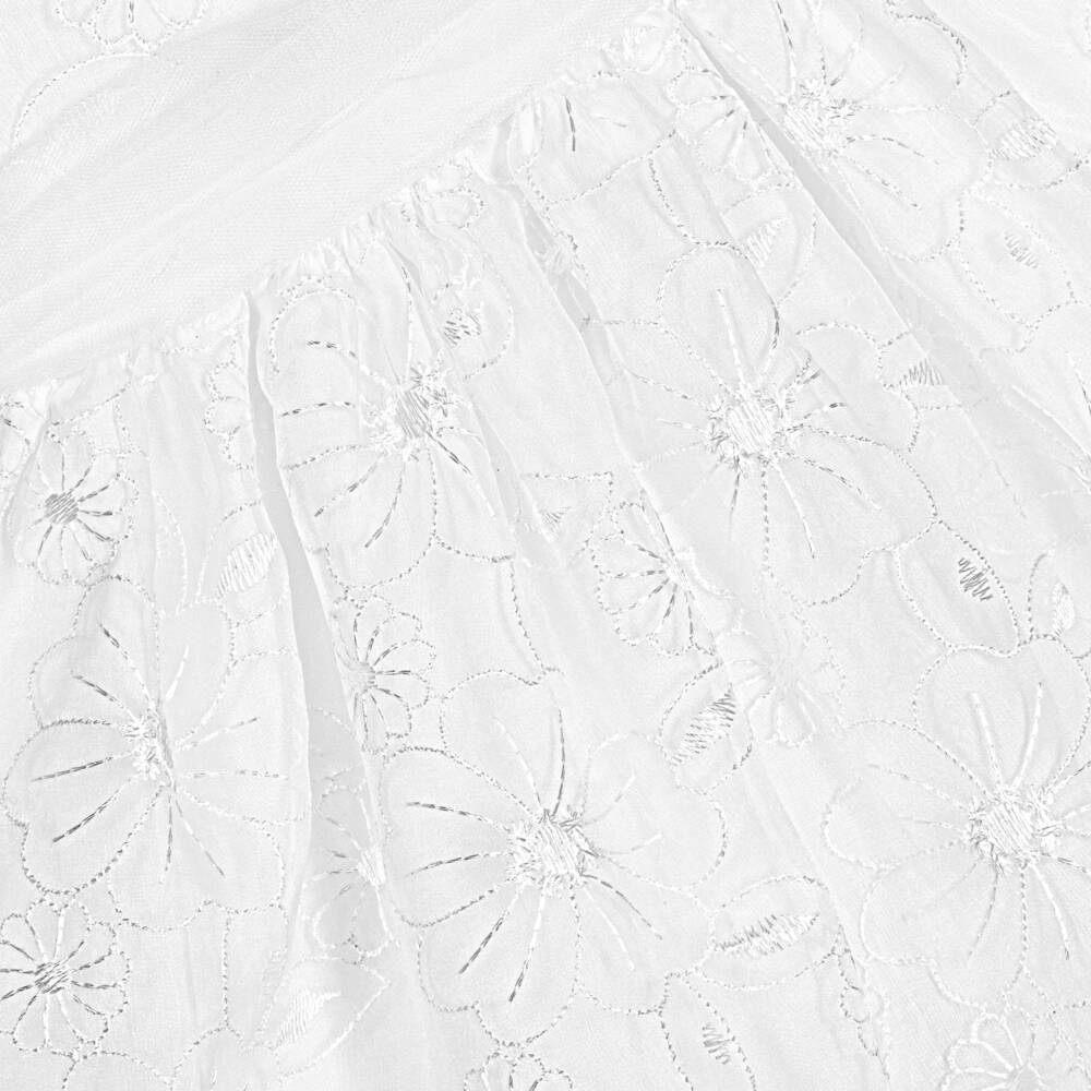 Mayoral-Girls Ivory Floral Organza Dress | Childrensalon Outlet