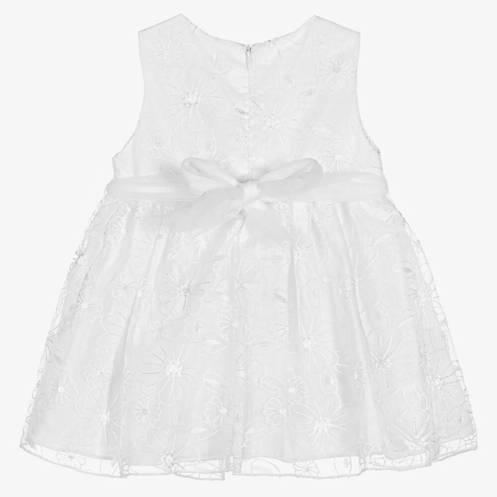 Mayoral-Girls Ivory Floral Organza Dress | Childrensalon Outlet