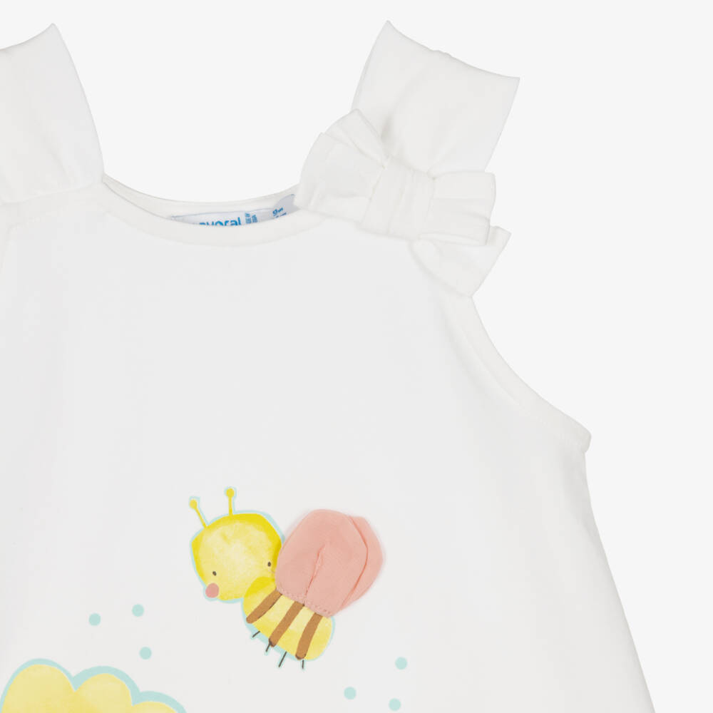 Mayoral-Girls Ivory Flower Dress | Childrensalon Outlet