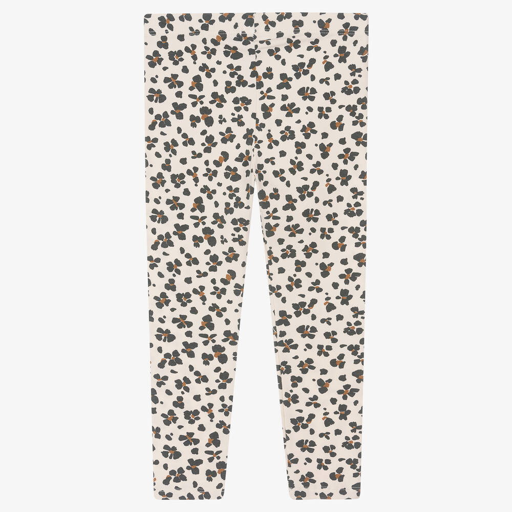 Mayoral-Girls Ivory Flower Print Leggings | Childrensalon Outlet