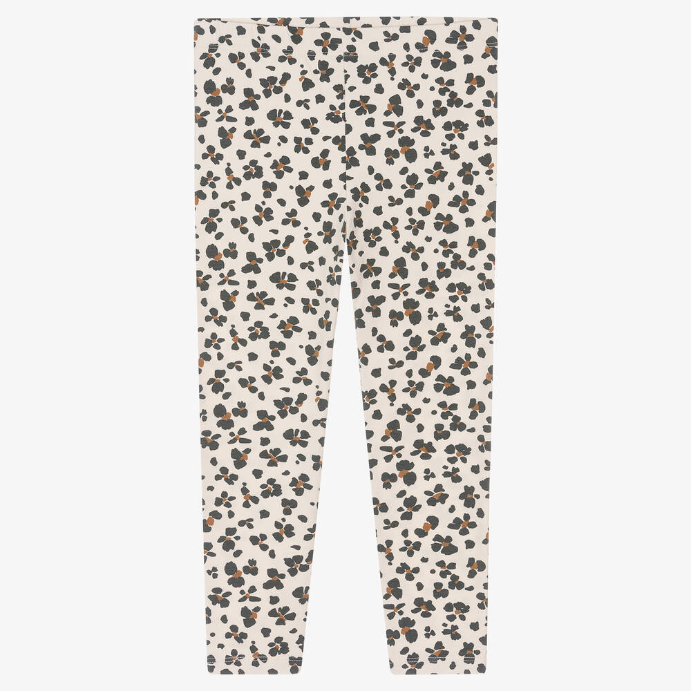 Mayoral - Girls Ivory Flower Print Leggings | Childrensalon