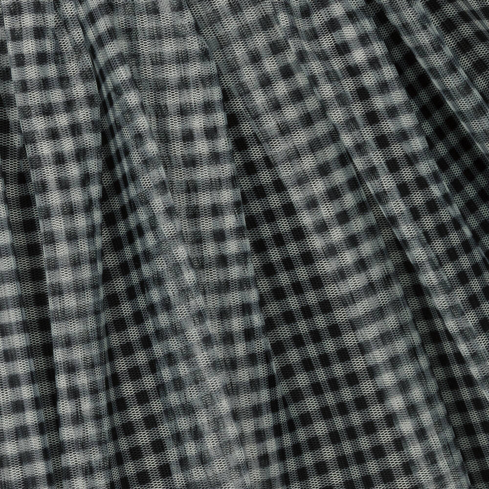 مايورال-فستان قطن جيرسي جينغهام لون عاجي وأسود | Childrensalon Outlet