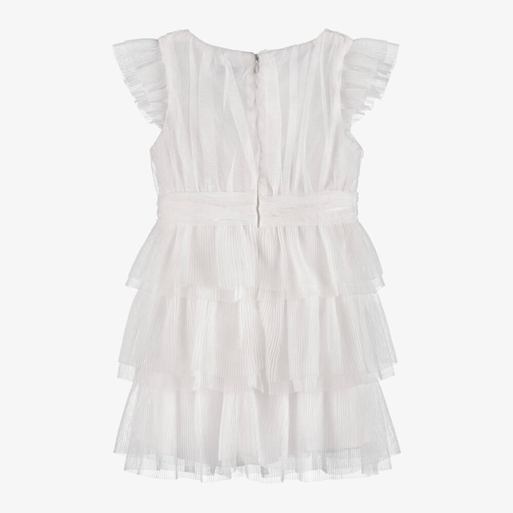 Mayoral-Кремовое платье с блеском плиссе для девочек | Childrensalon Outlet