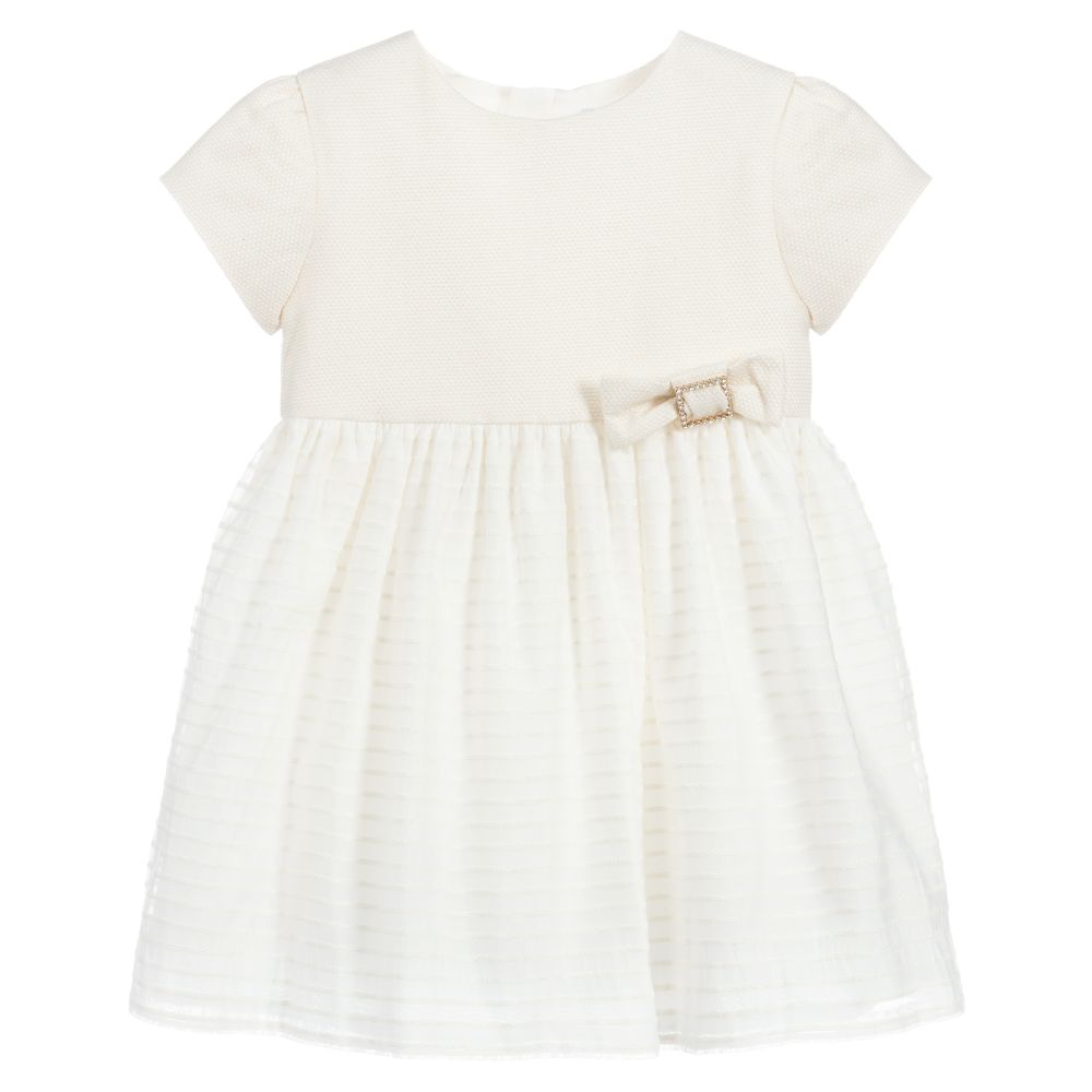 Mayoral-Girls Ivory & Gold Dress | Childrensalon Outlet