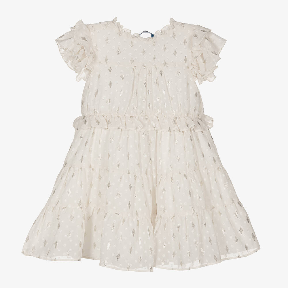 مايورال-فستان شيفون لون عاجي وذهبي | Childrensalon Outlet