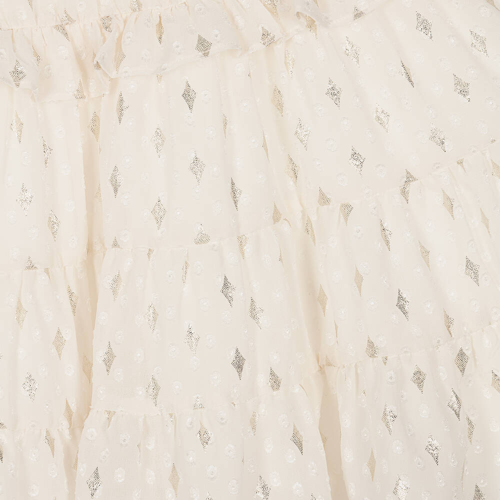 مايورال-فستان شيفون لون عاجي وذهبي | Childrensalon Outlet