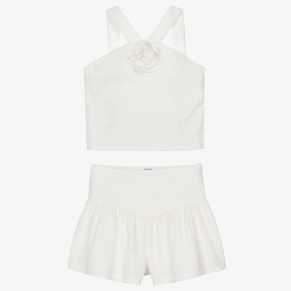 Mayoral-Girls Ivory Halter Short Set | Childrensalon Outlet