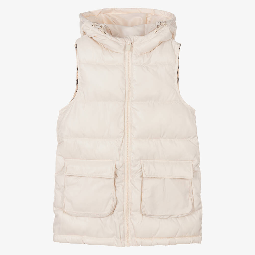 Mayoral-Кремовый жилет с капюшоном для девочек | Childrensalon Outlet