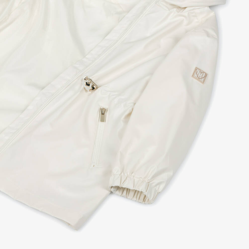 Mayoral-Girls Ivory Hooded Parka Coat | Childrensalon Outlet