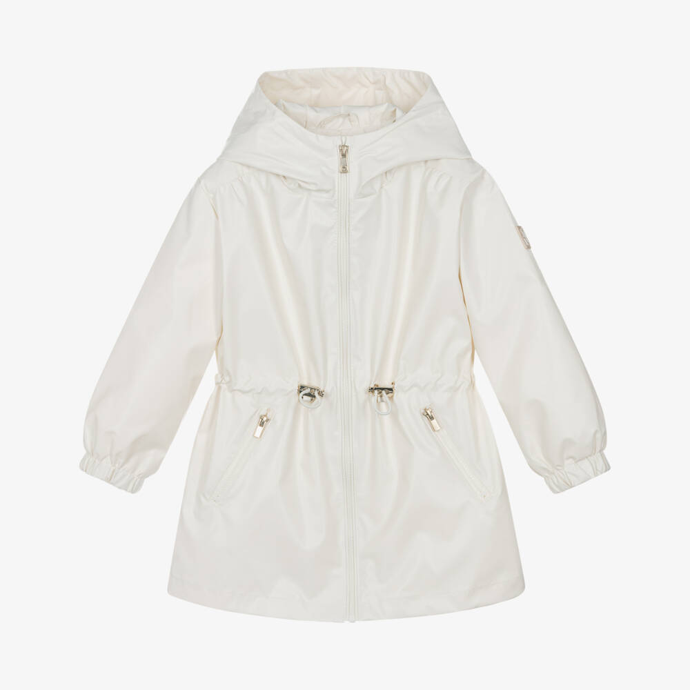 Mayoral-Girls Ivory Hooded Parka Coat | Childrensalon Outlet