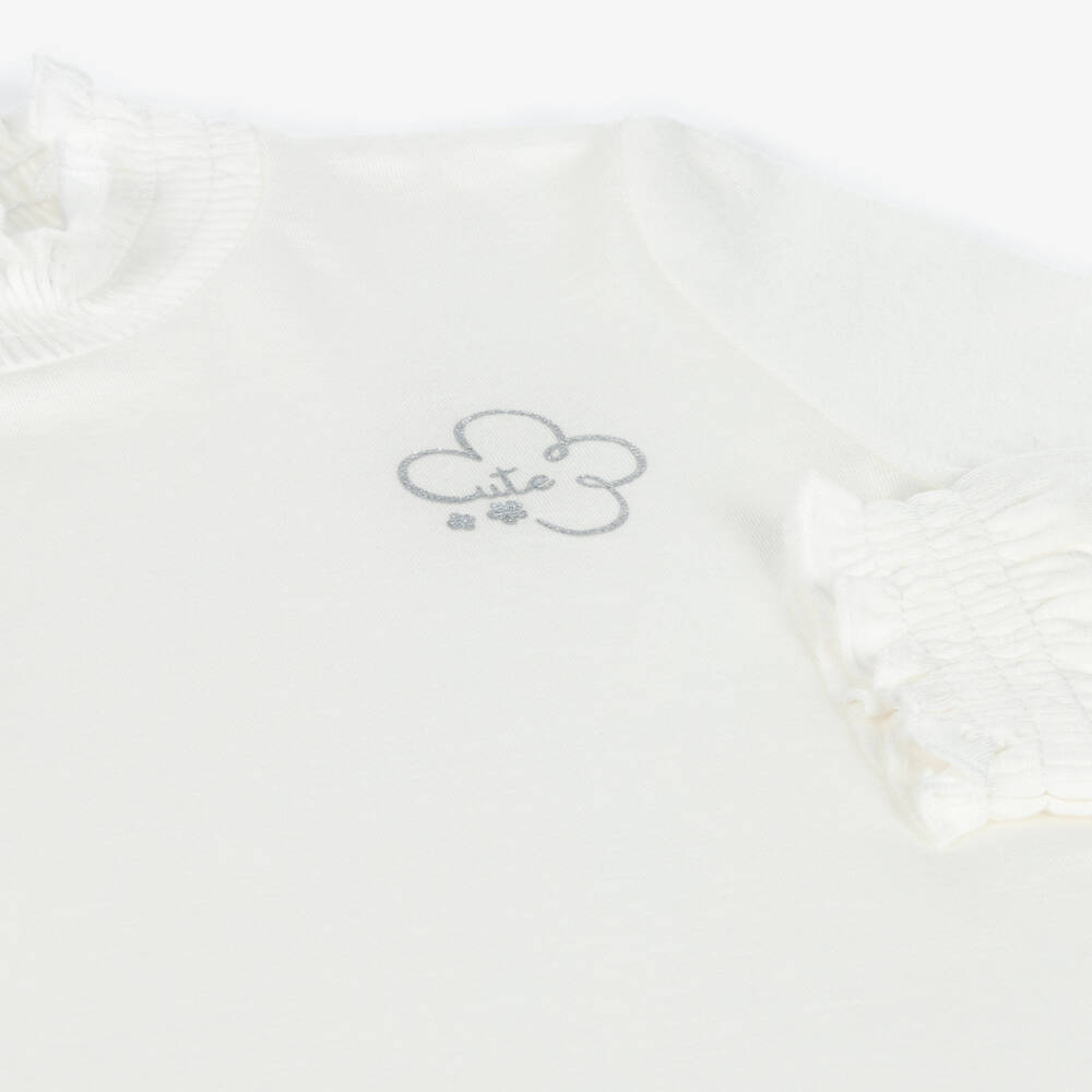 Mayoral-Girls Ivory Jersey Roll Neck | Childrensalon Outlet