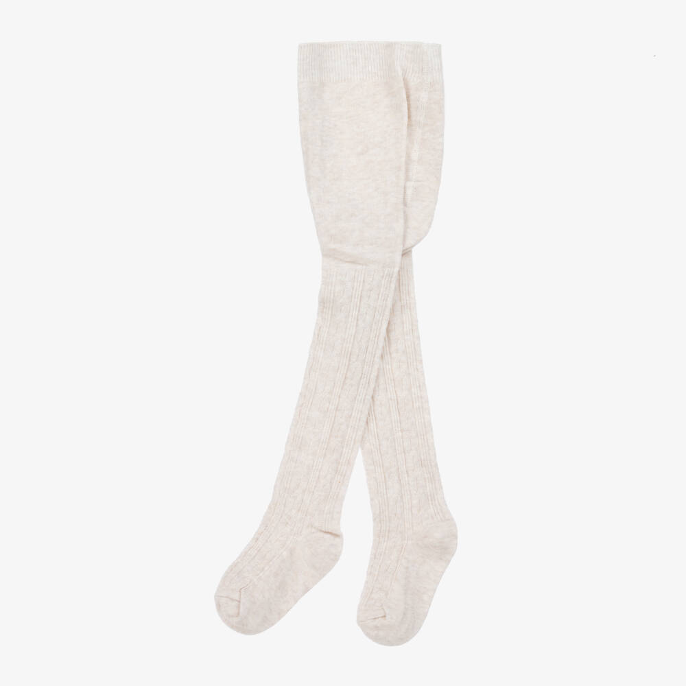 Mayoral-Girls Ivory Knit Cable Tights | Childrensalon Outlet