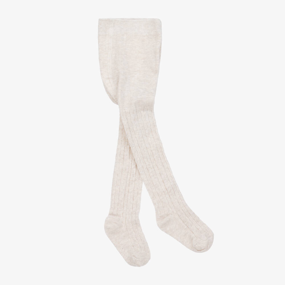Mayoral-Girls Ivory Knit Cable Tights | Childrensalon Outlet