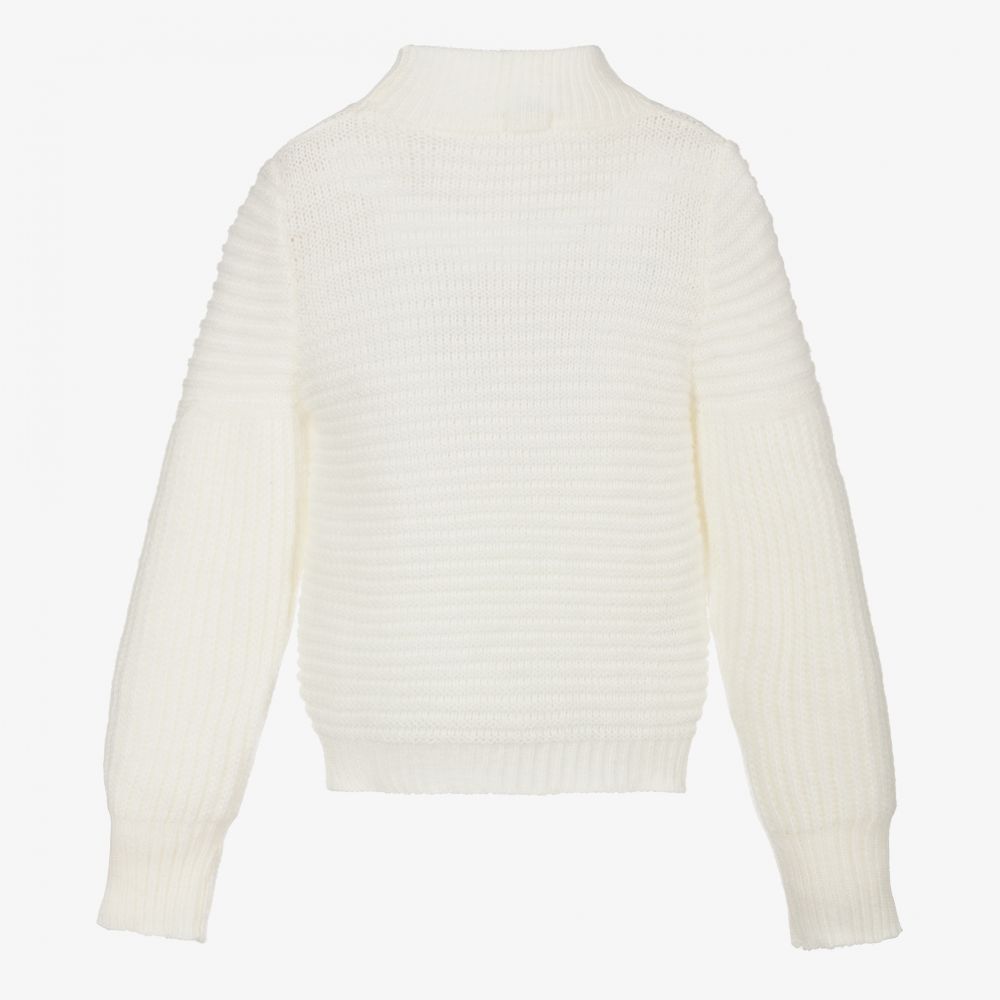 Mayoral-كنزة أكريليك محبوك لون عاجي للبنات | Childrensalon Outlet