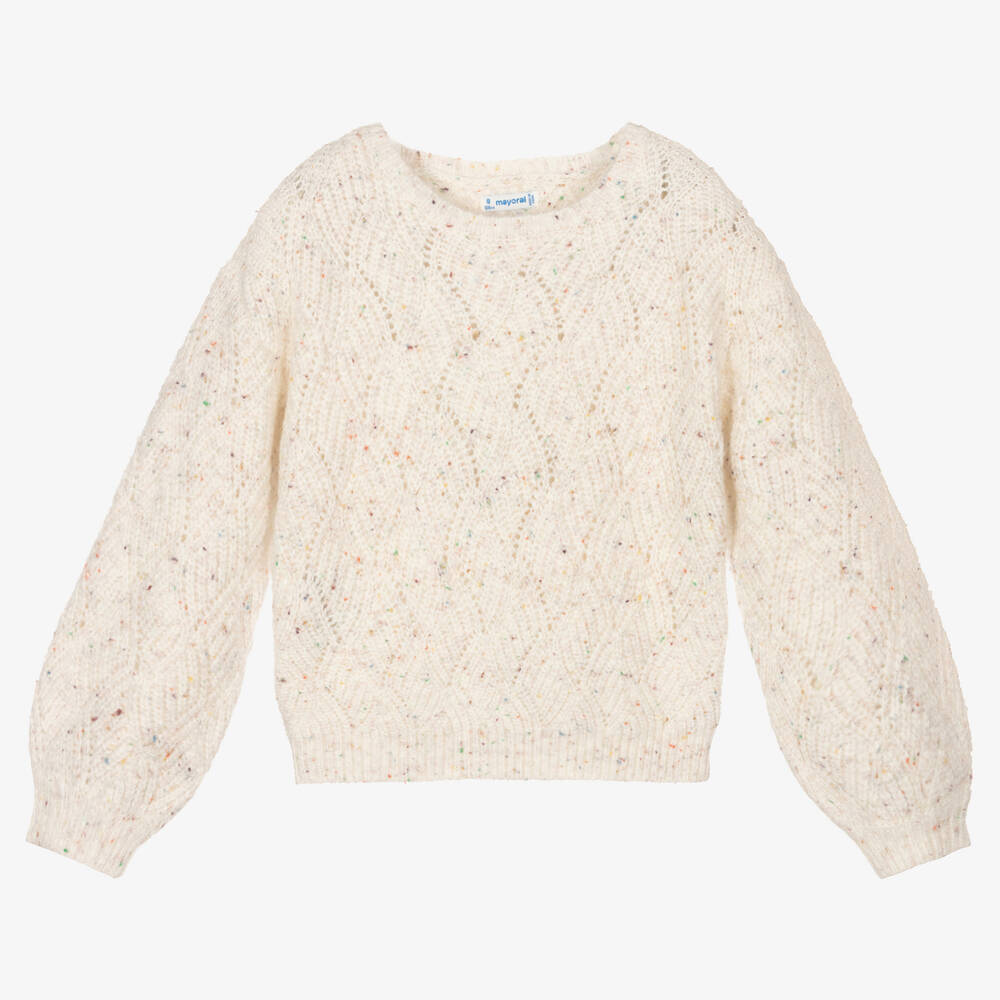Mayoral - Кремовый вязаный свитер для девочек | Childrensalon