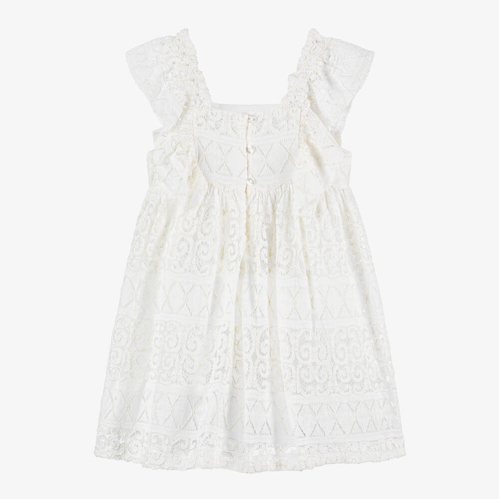 Mayoral-Girls Ivory Lace Dress | Childrensalon Outlet