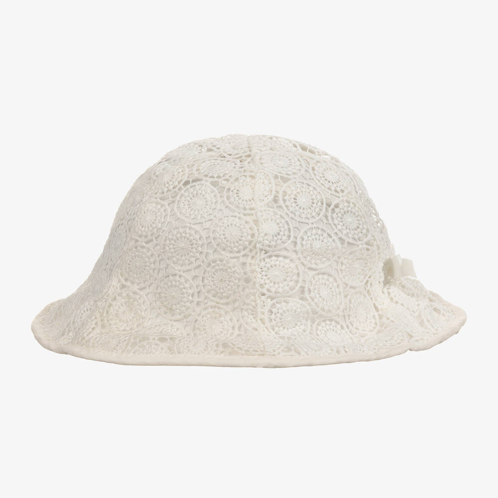 Mayoral-Girls Ivory Lace Sun Hat | Childrensalon Outlet
