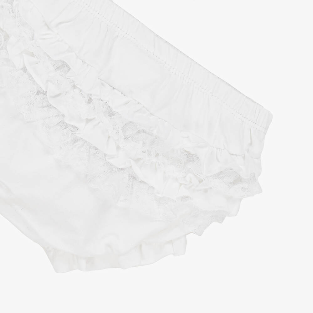 Mayoral Newborn-Girls Ivory Lace Trim Bloomers | Childrensalon Outlet