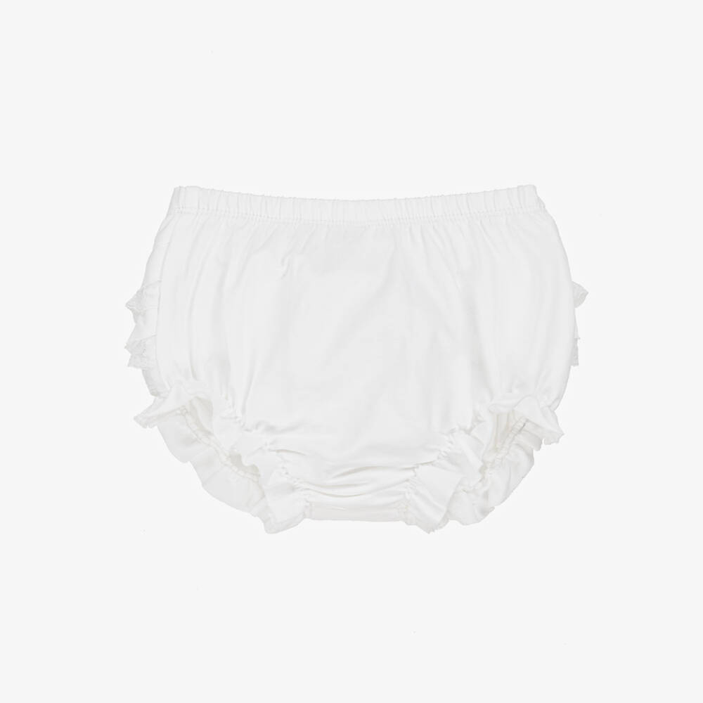 Mayoral Newborn-Girls Ivory Lace Trim Bloomers | Childrensalon Outlet