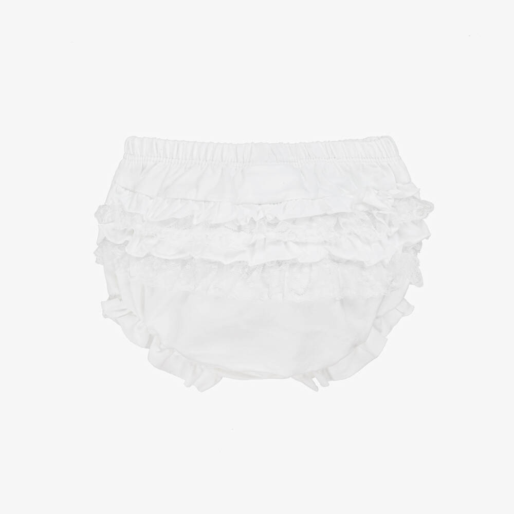 Mayoral Newborn-Girls Ivory Lace Trim Bloomers | Childrensalon Outlet