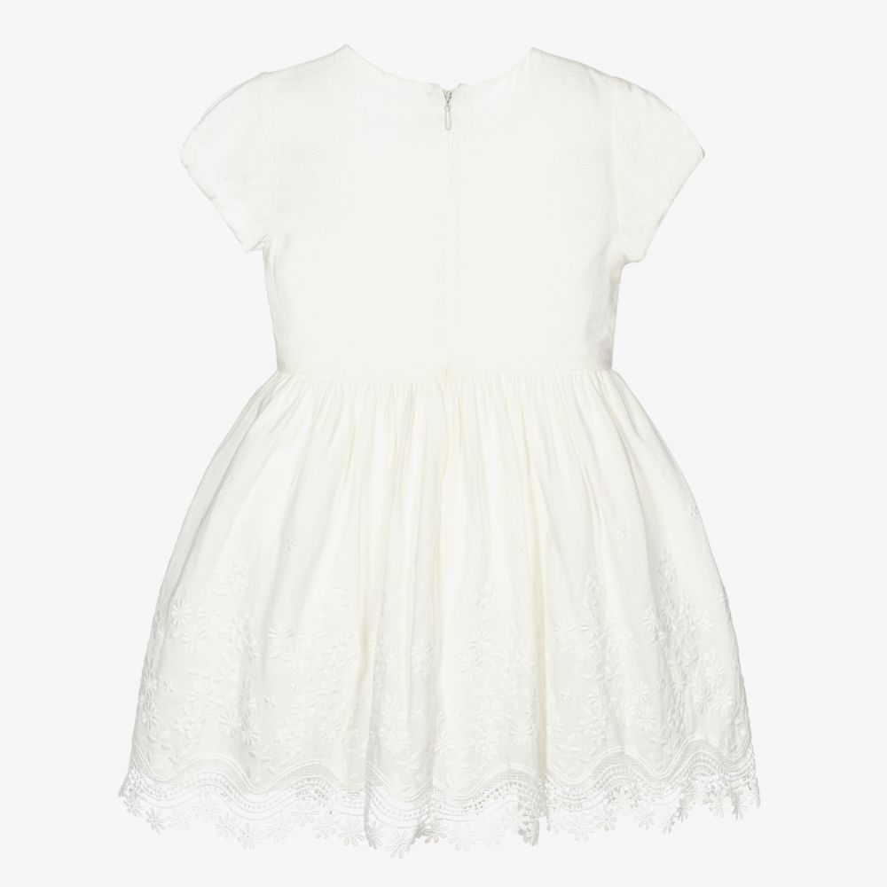 Mayoral-Girls Ivory Linen Dress | Childrensalon Outlet