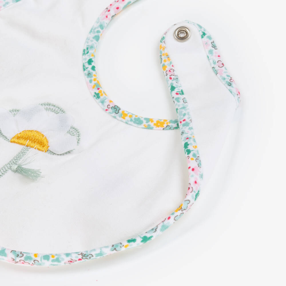 Mayoral Newborn-Girls' Ivory & Mint Floral Bib Set | Childrensalon Outlet