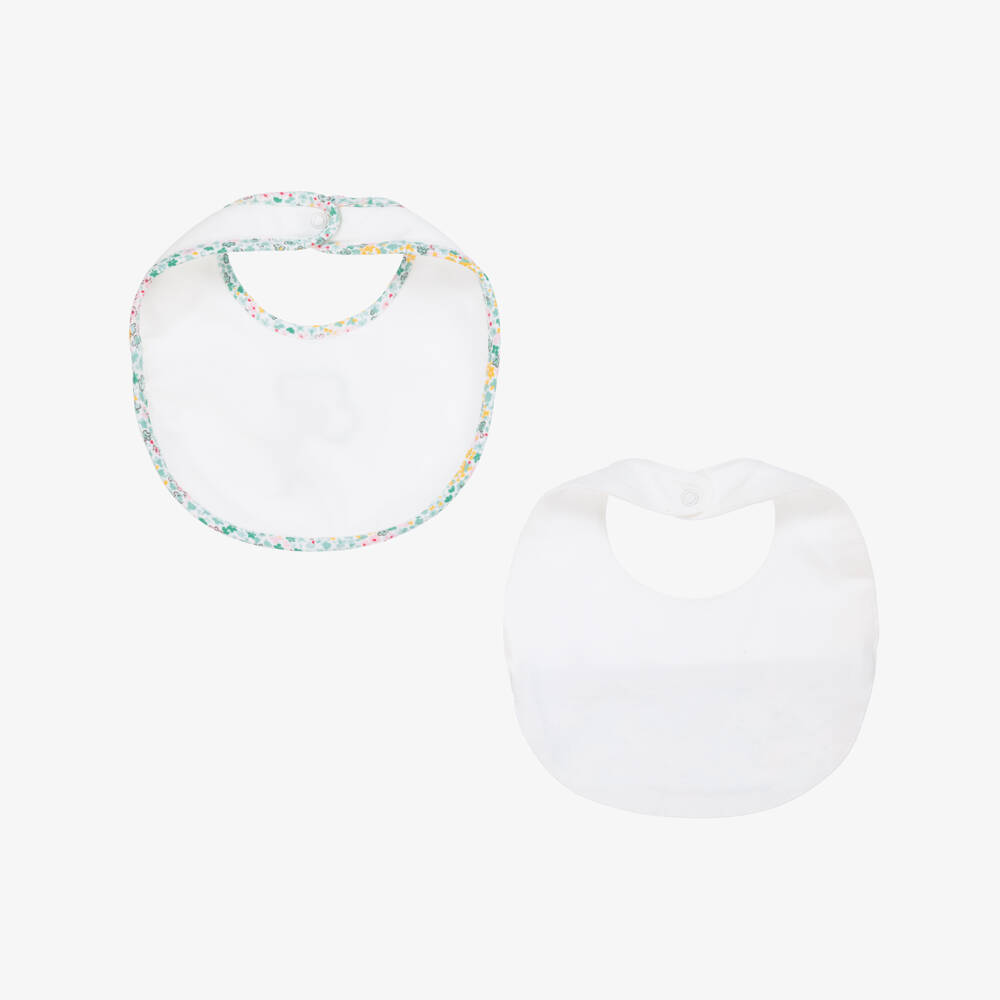 Mayoral Newborn-Girls' Ivory & Mint Floral Bib Set | Childrensalon Outlet