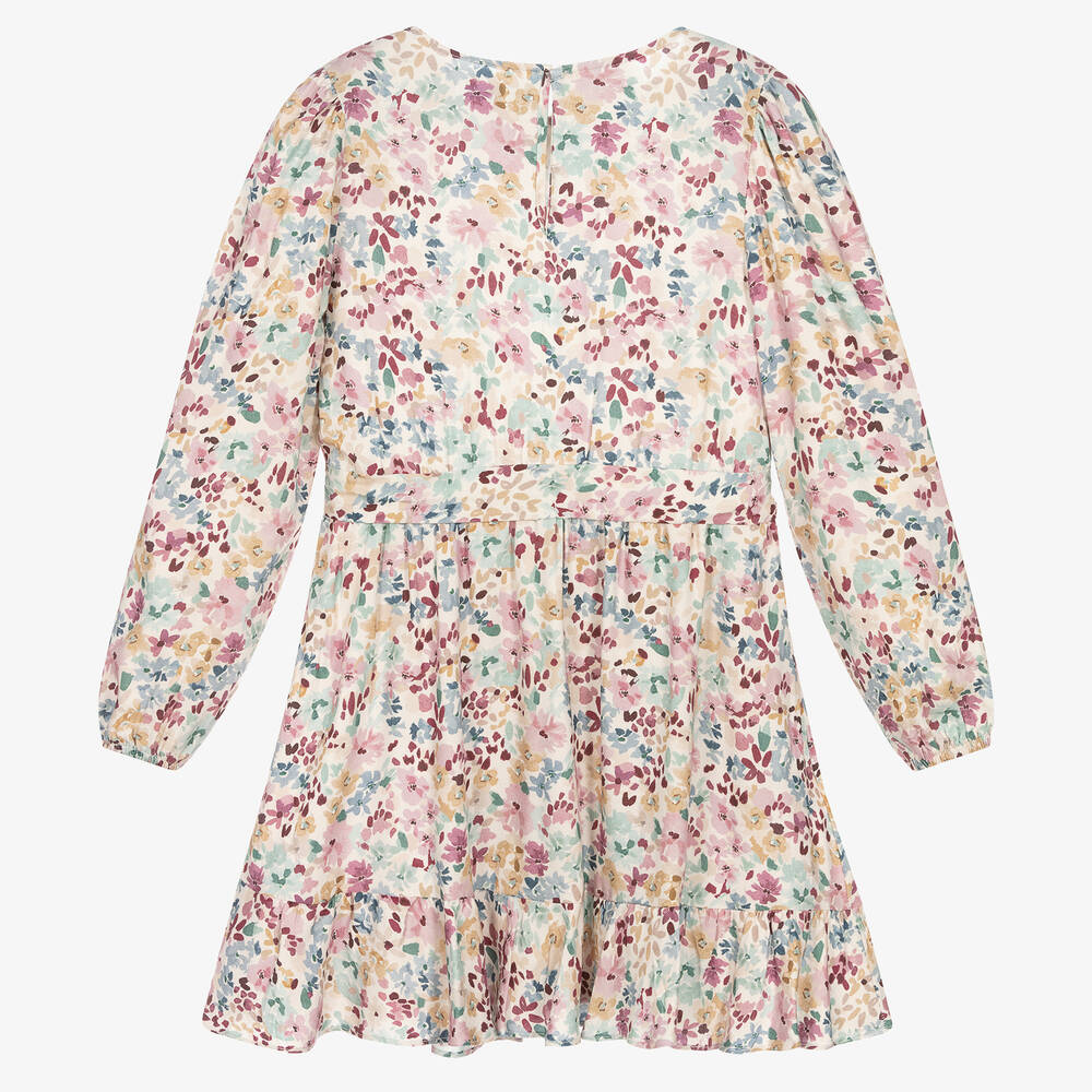 Mayoral-Girls Ivory Multi Floral Dress | Childrensalon Outlet