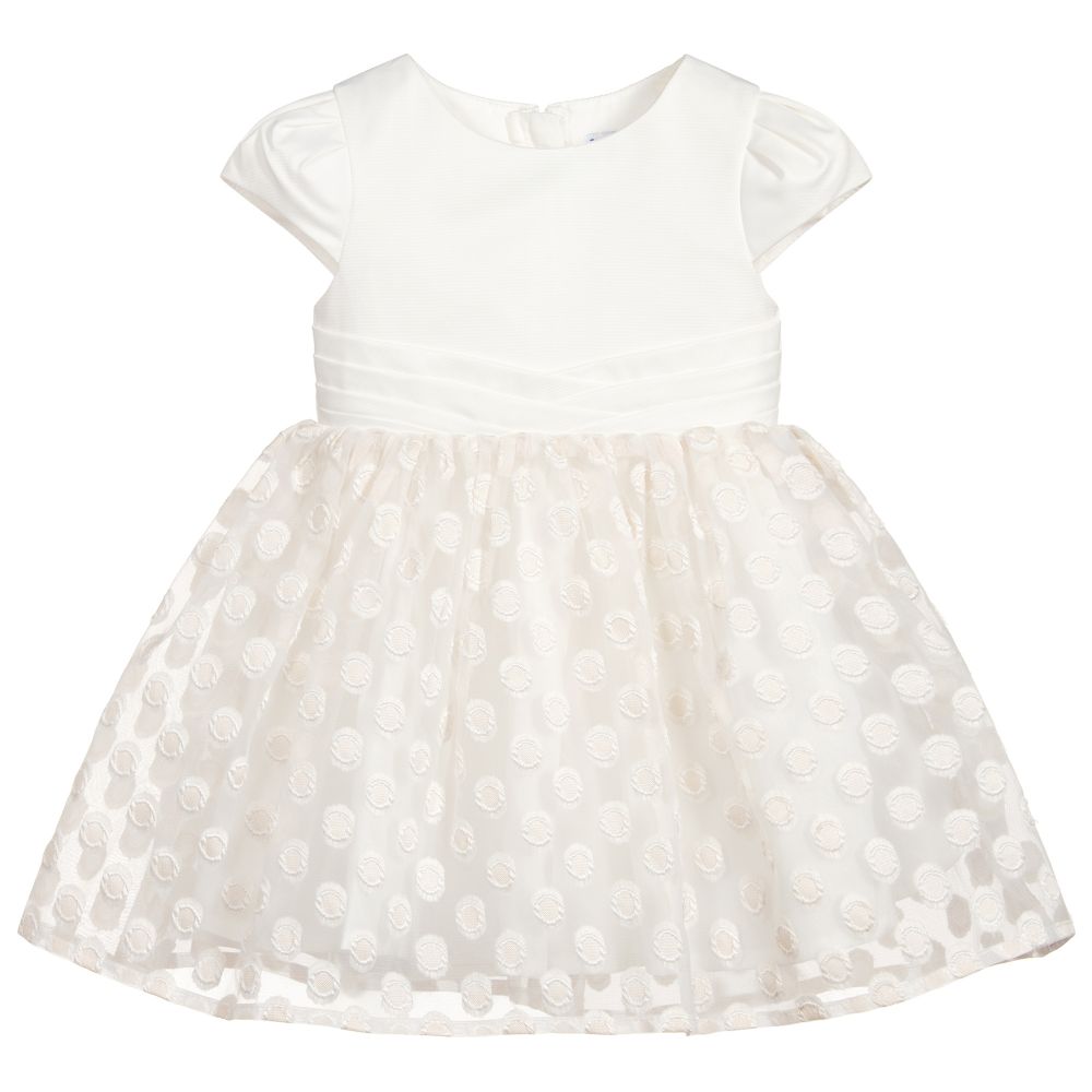 Mayoral - Girls Ivory Organza Dress | Childrensalon