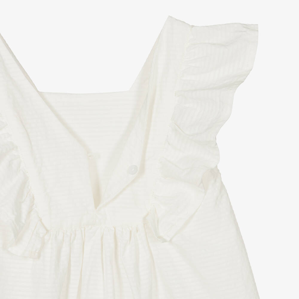 Mayoral-Girls Ivory Palm Print Dress | Childrensalon Outlet