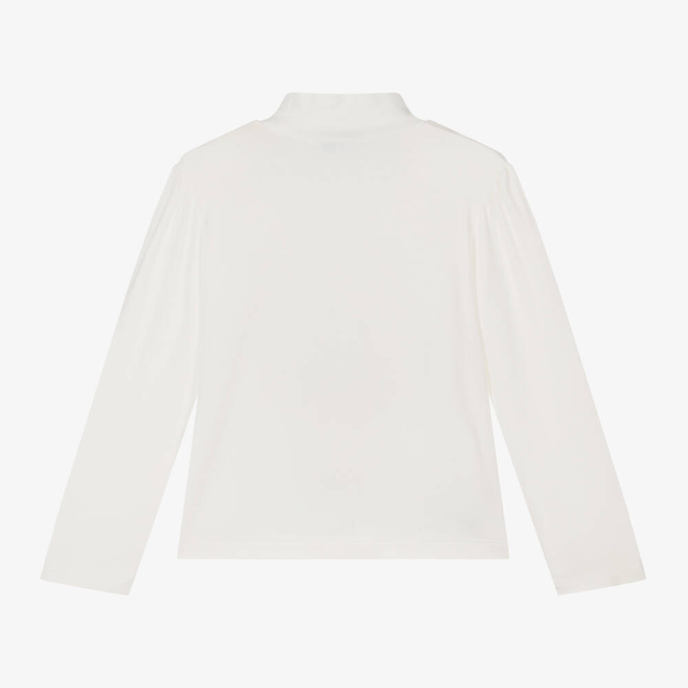 Mayoral-Girls Ivory Paris Roll Neck Top | Childrensalon Outlet