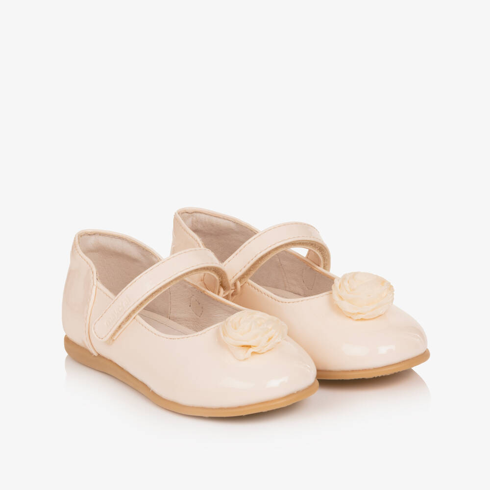 Mayoral-Girls' Ivory Patent Floral Pumps | Childrensalon Outlet