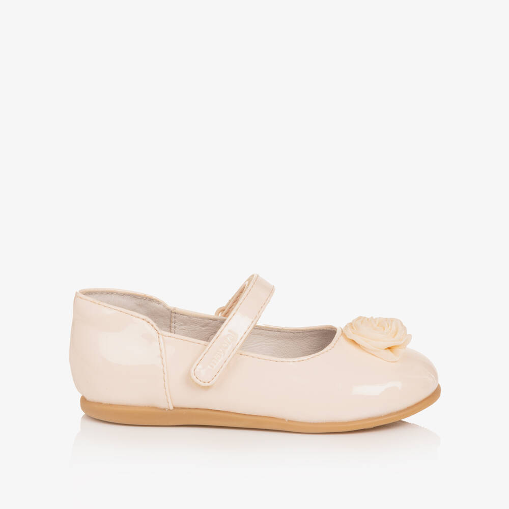 Mayoral-Girls' Ivory Patent Floral Pumps | Childrensalon Outlet