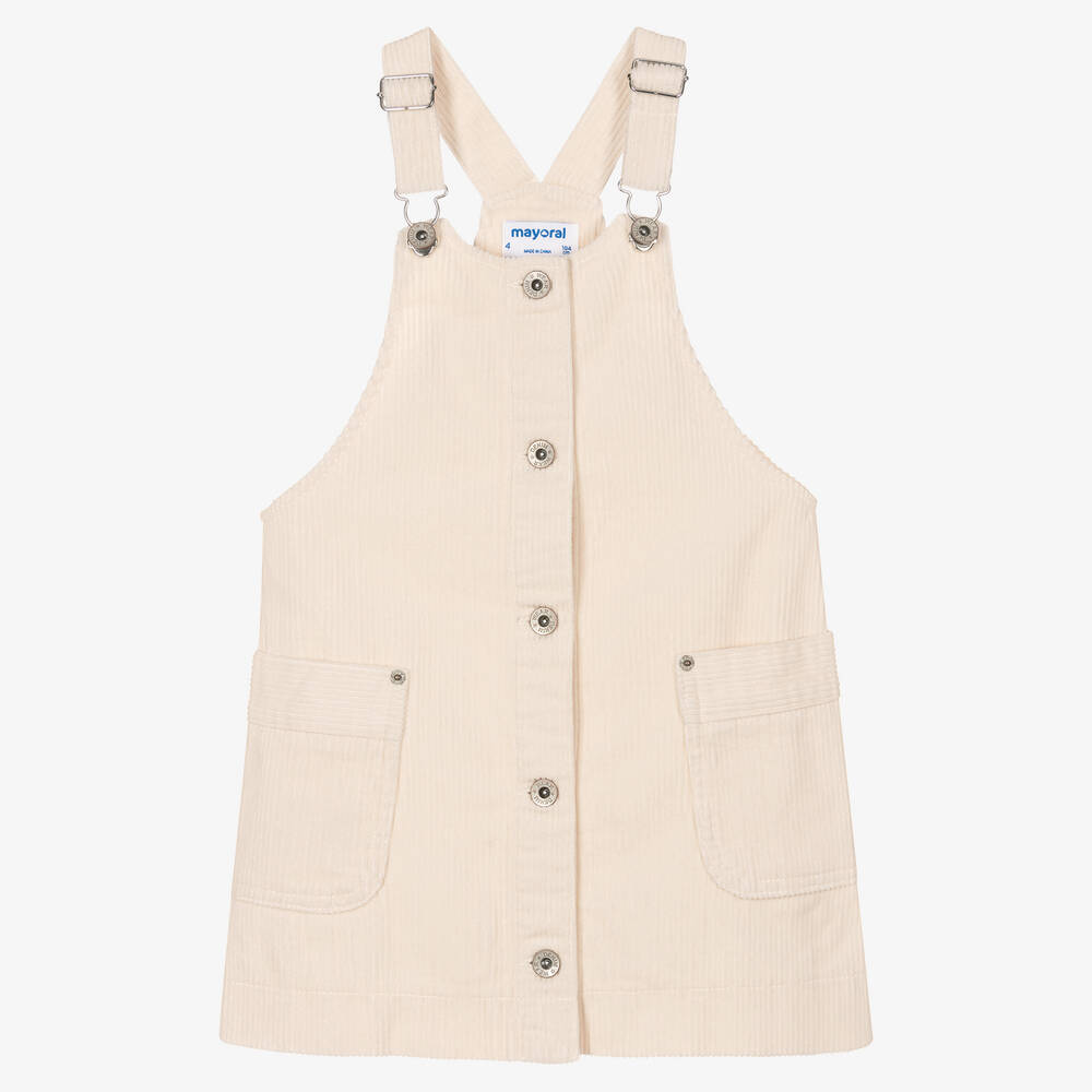 Mayoral - Girls Ivory Pinafore Dress | Childrensalon