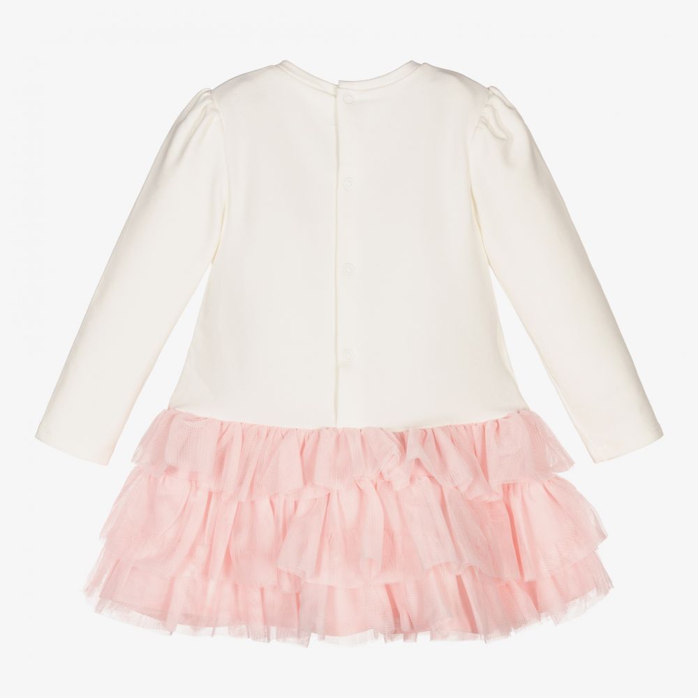 Mayoral-Girls Ivory & Pink Dress | Childrensalon Outlet