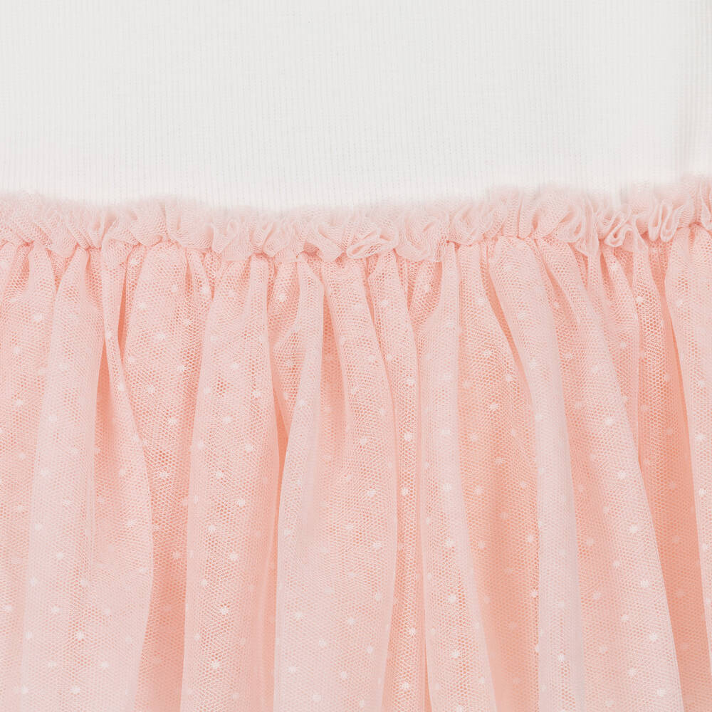 Mayoral-Girls Ivory & Pink Tulle Dress | Childrensalon Outlet