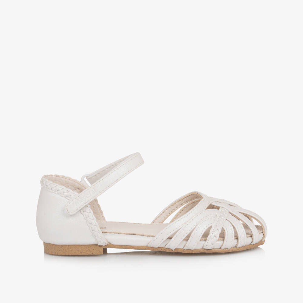 Mayoral-Girls Ivory Plait Strap Sandals | Childrensalon Outlet