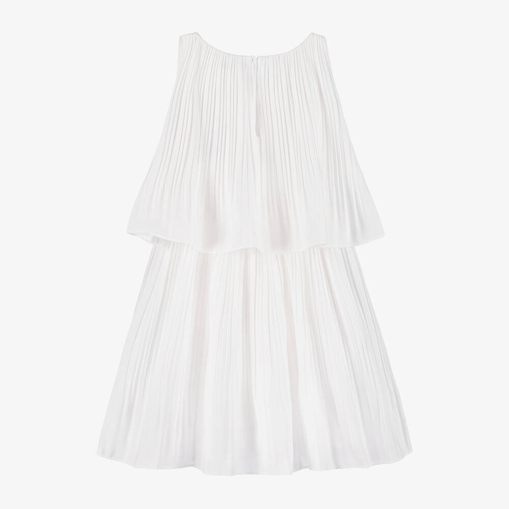 Mayoral-Girls Ivory Pleated Dress | Childrensalon Outlet