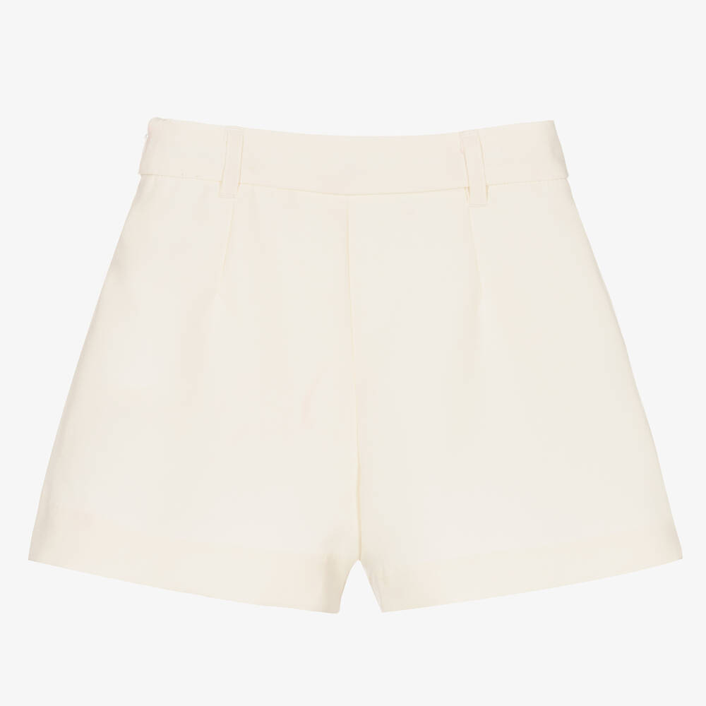 Mayoral-Girls Ivory Pleated Shorts | Childrensalon Outlet