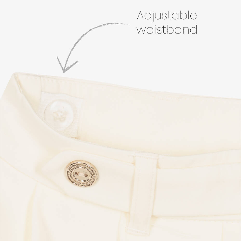 Mayoral-Girls Ivory Pleated Shorts | Childrensalon Outlet