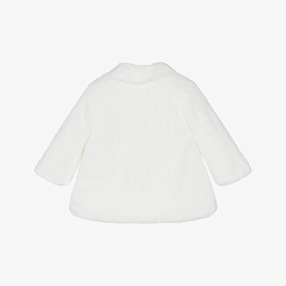 Mayoral Newborn-Girls Ivory Plush Coat | Childrensalon Outlet