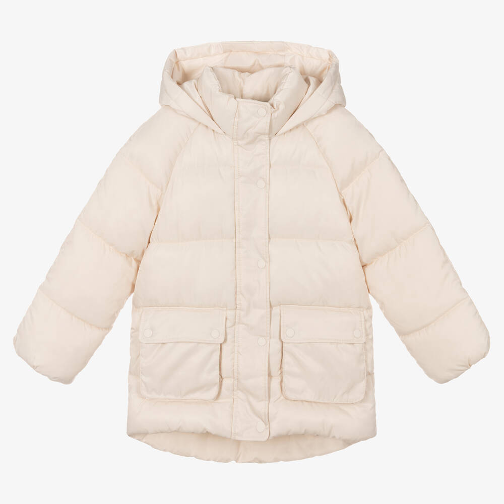 Mayoral - Girls Ivory Puffer Coat | Childrensalon