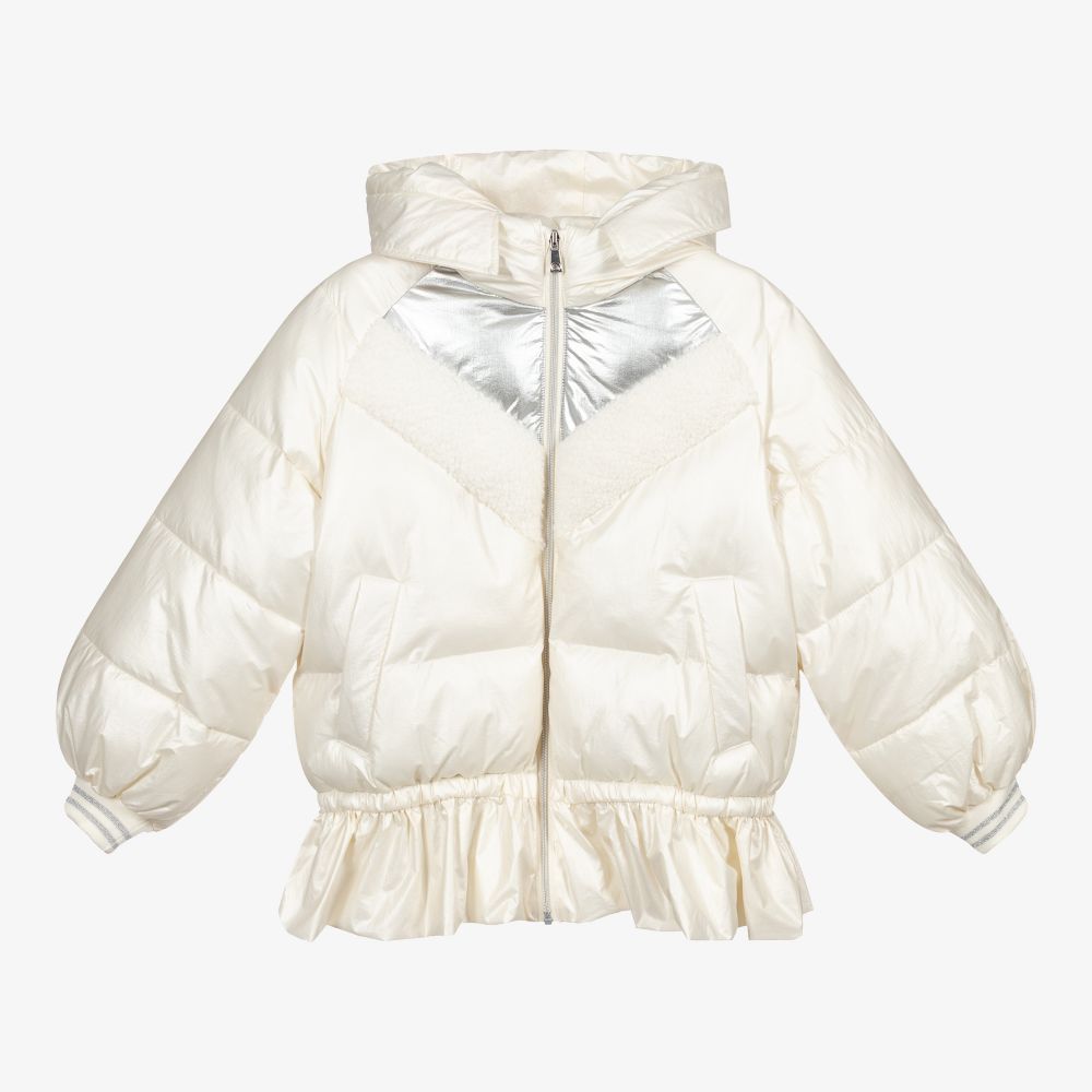 Mayoral - Girls Ivory Puffer Jacket | Childrensalon