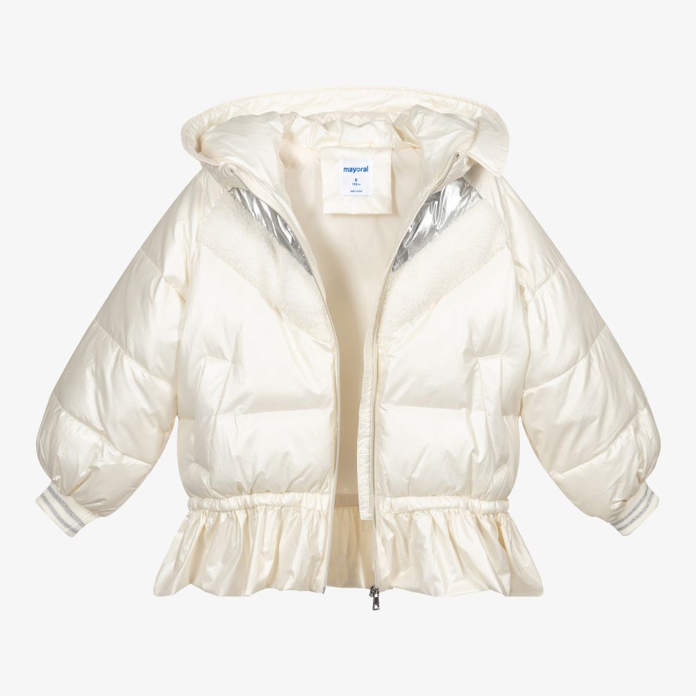 Mayoral-Кремовый пуховик для девочек | Childrensalon Outlet