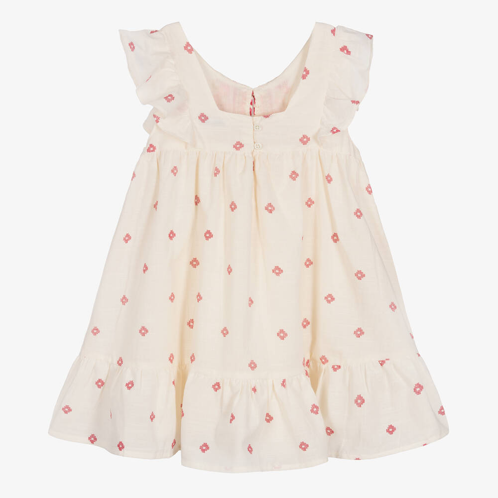 Mayoral-Girls Ivory & Red Flower Pattern Dress | Childrensalon Outlet