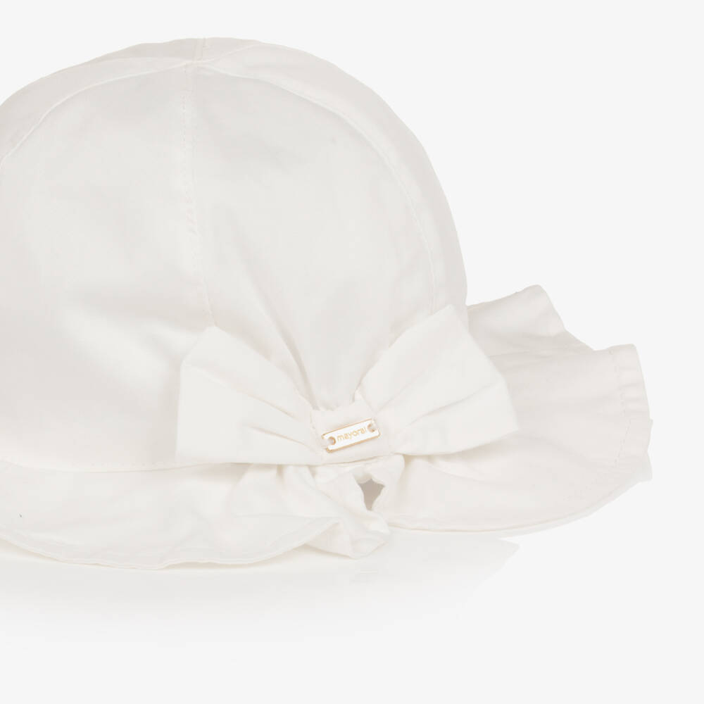 Mayoral-Girls Ivory Ribbon Summer Hat | Childrensalon Outlet