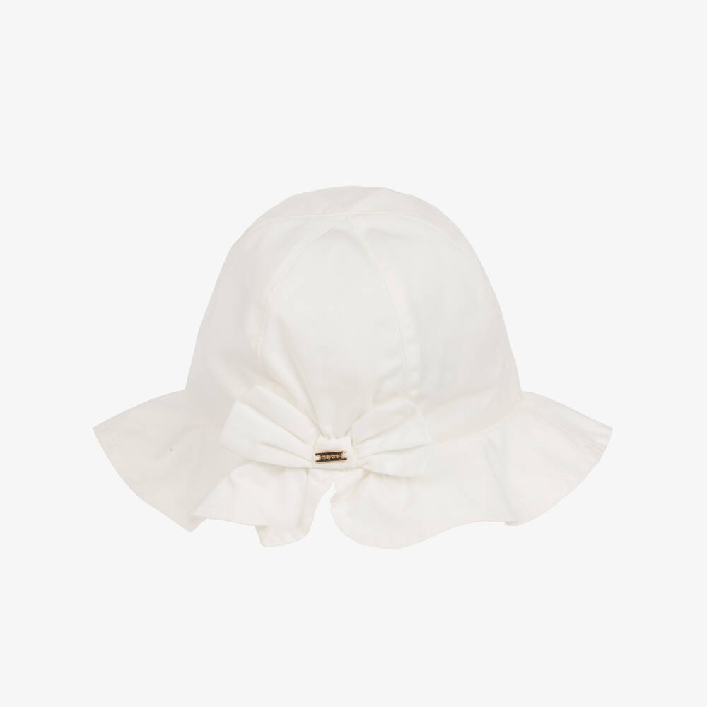 Mayoral-Girls Ivory Ribbon Summer Hat | Childrensalon Outlet