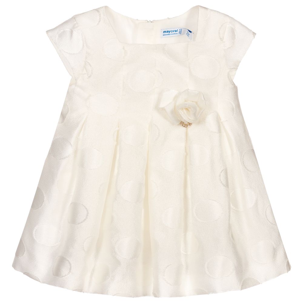 Mayoral-Girls Ivory Rose Dress | Childrensalon Outlet