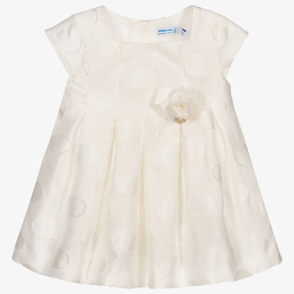 Mayoral-Girls Ivory Rose Dress | Childrensalon Outlet